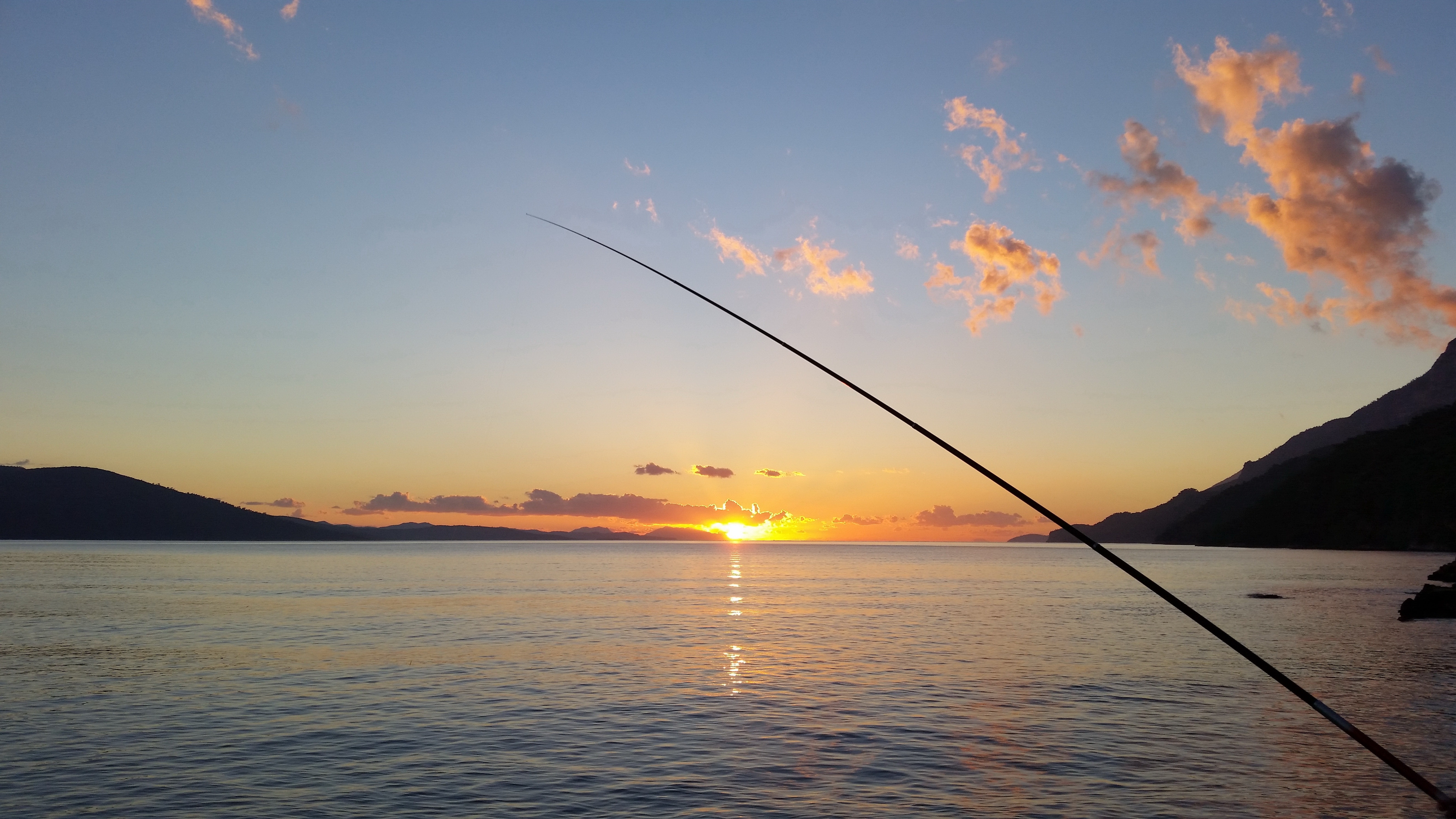 Fisking i solnedgang